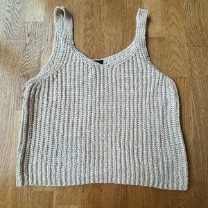 Moon & Madison Beige Knit Tank Top Size Large